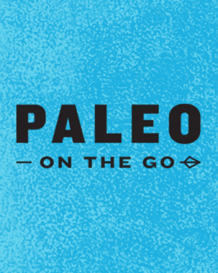 Paleo On The Go logo against a blue background.