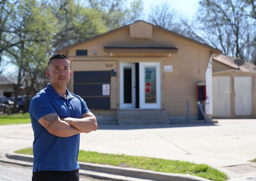 Jason Hernandez stands in front of “La Tiendita” The Little Store in his old neighborhood in...