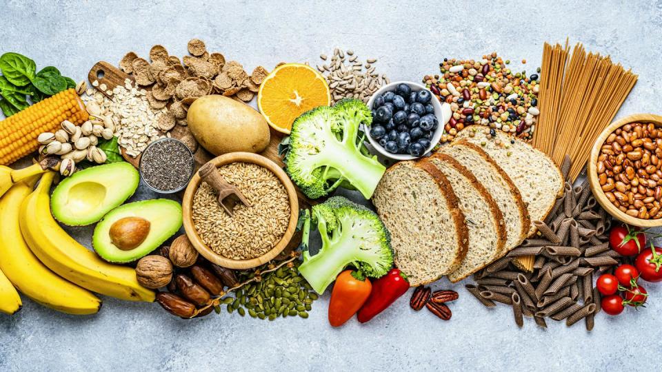 Most Americans consume far too little fiber and too few fresh fruits and vegetables. <a href="https://www.gettyimages.com/detail/photo/group-of-food-with-high-content-of-dietary-fiber-royalty-free-image/1457889029?phrase=high+fiber+diet&searchscope=image%2Cfilm&adppopup=true" rel="nofollow noopener" target="_blank" data-ylk="slk:fcafotodigital/E+ via Getty Images;elm:context_link;itc:0;sec:content-canvas" class="link ">fcafotodigital/E+ via Getty Images</a>