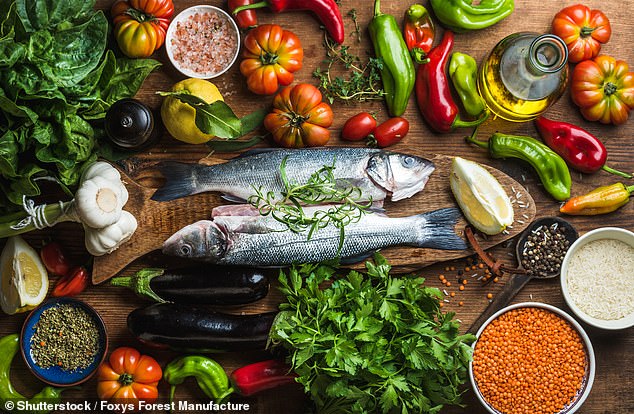 The diet is based on the diets in countries that border the Mediterranean Sea, emphasizing vegetables, healthy fats such as olive oil and nuts, and protein derived from fish and beans