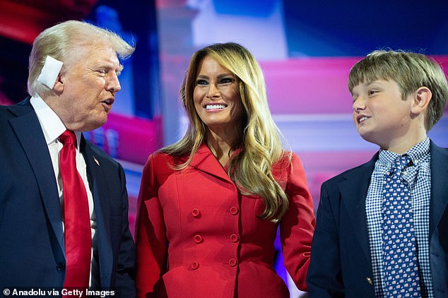 Side-by-side with her husband and his grandson Tristan Trump, Melania looked comfortable back in the spotlight after enjoying a more low