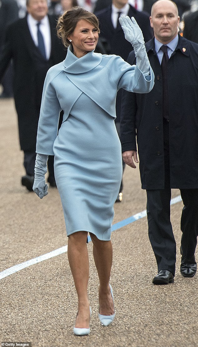 Channeling Jackie O: Melania Trump, then 46, looked every bit the First Lady at Donald Trump's inauguration in January 2017