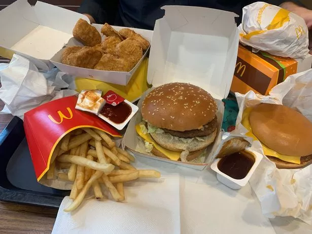 McDonald's food on a tray