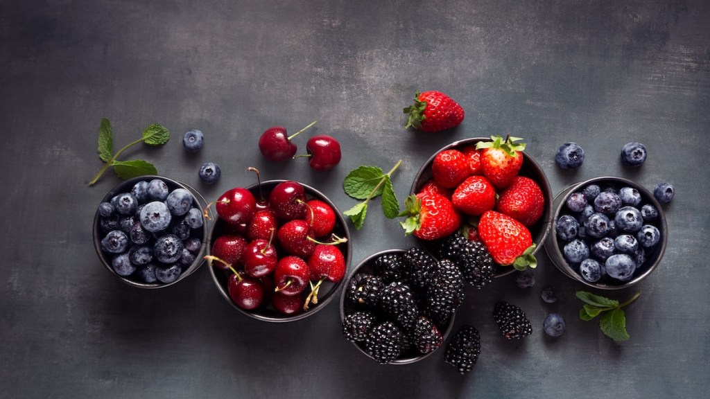 different kinds of berries on table