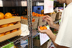 Shopper picking fruits 