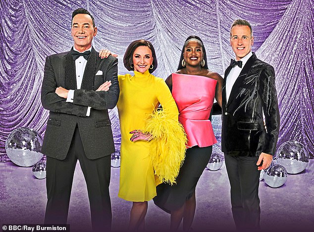 On September 21, Shirley's beloved Strictly will return for 22nd series (Shirley pictured with co-judges Craig Revel Horwood, left Motsi Mabuse, centre, and Anton du Beke, right)