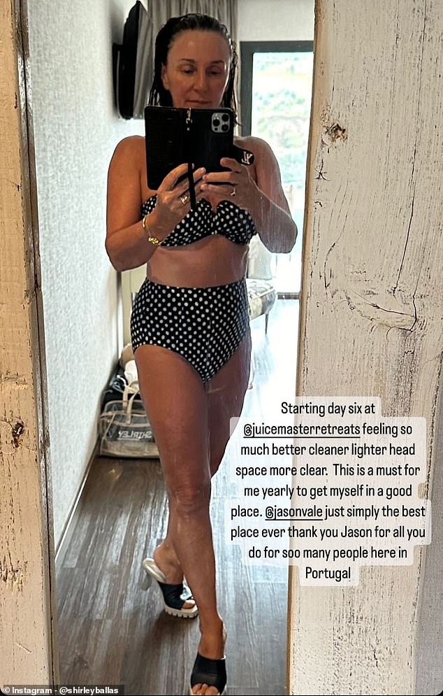 Shirley Ballas, 63, looked amazing in a polka dot bikini on Instagram on Thursday as she started the sixth day of her annual juice-only diet