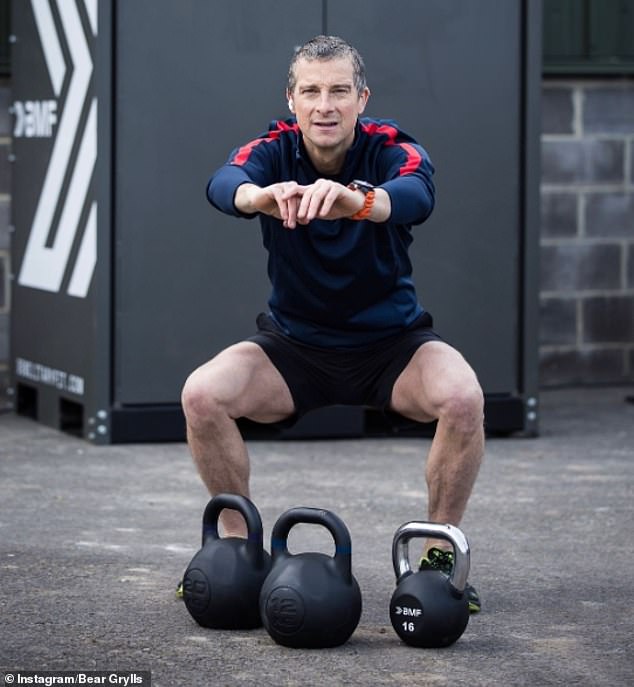 Exercise: The father-of-three says he uses weights four time a week to keep his muscle tone strong