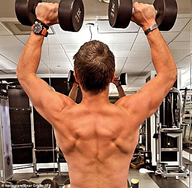 Grylls regularly shows off his toned physique on his Instagram page - and says doctors have told him he has the 'heart of a warrior'