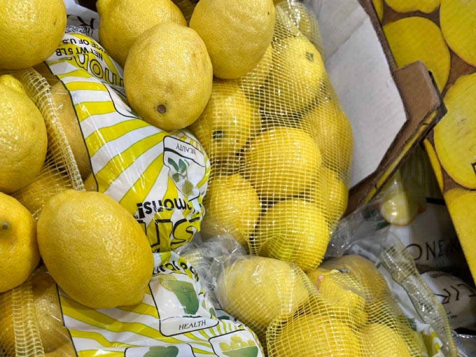 Bags of lemons in mesh bags at Costco