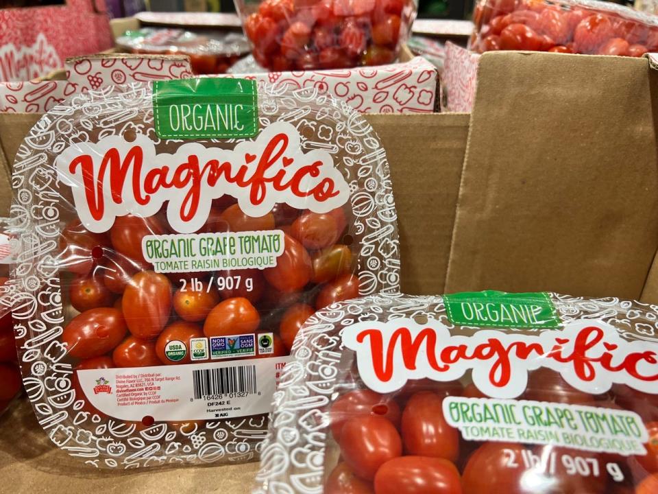 Magnifico grape tomatoes in plastic package at Costco