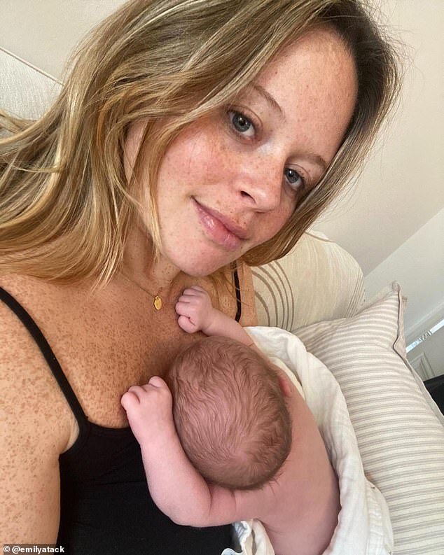 The actress, 34, welcomed her first child with scientist Alistair Garner, in June, a baby boy named Barney