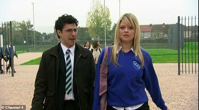 Emily always had a 'healthy relationship' with her weight but was unprepared for comments she'd receive in her breakout role in The Inbetweeners (pictured with co-star Simon Bird)